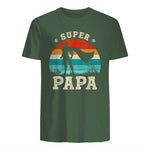 Fête des Pères Meilleur Père Humour Retro Super Papa Parfait in Military Green - back view