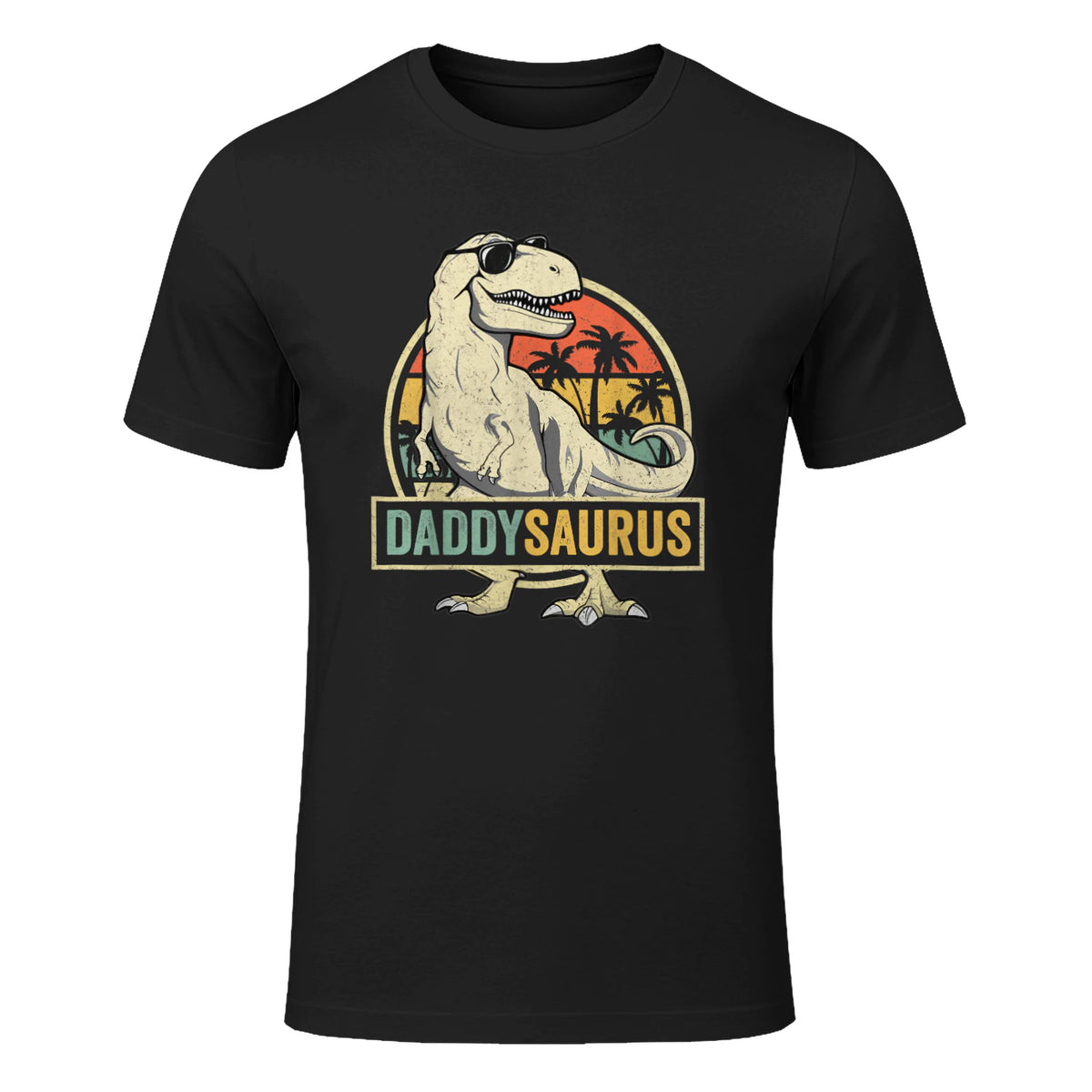 Daddysaurus T Rex Dinosaur Daddy Saurus Family Matching in Black - front view