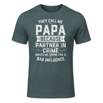 They Call Me Papa Because Partner in Crime Shirt Fathers Day in Dark Heather - front view