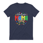 Proud Autism Mama Mom Awareness Gifts for Moms in Heather Navy - back view