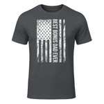 Step Dad Best Bonus Dad Ever For Stepdad American Flag in Charcoal - front view