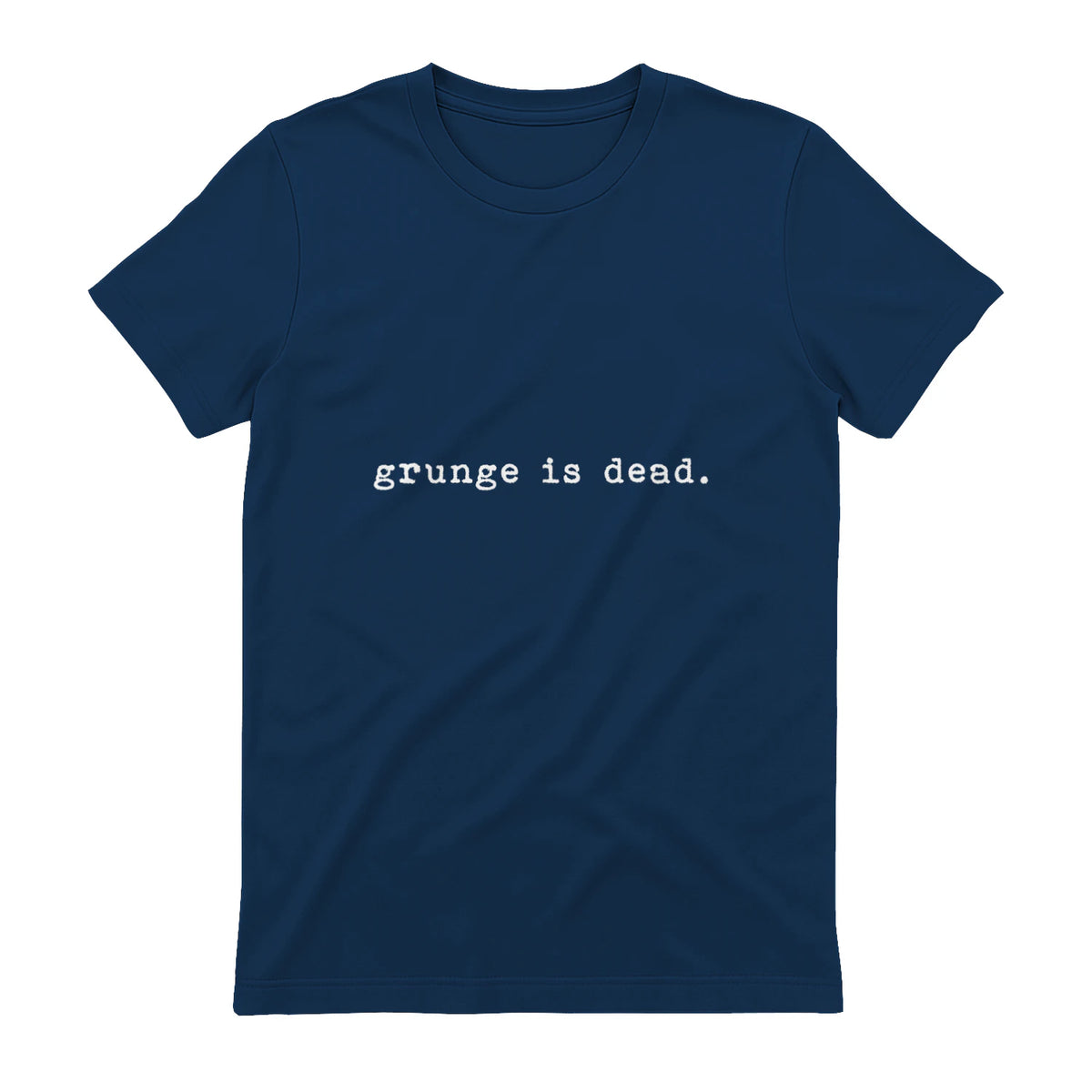 Chemises de soirée rock des années 90 Grunge Is Dead Novelty Saying Funny in Navy - back view