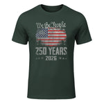 Vintage Anniversary Fourth of July Birthday T-Shirt in Forest Green - front view