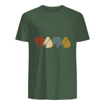 Gitarren-Auswahl-Gitarrist Retro Vintage für Gitarrenliebhaberinnen, Schwarz, S, Kurzarm, , Herren, Retro in Military Green - back view