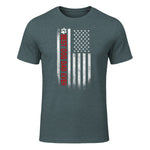 Best Dog Dad Ever American Flag Gift for Best Father in Dark Heather - front view