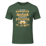 Bon Supporter Strasbourg boit la pression humour Strasbourg in Military Green - front view