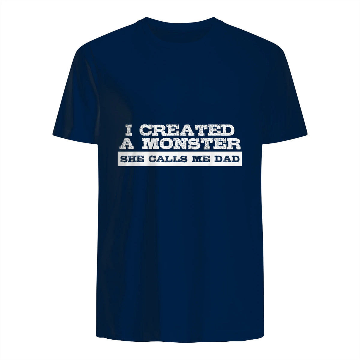 Funny Tshirt Gift for Dad from Daughter First Father's Day in Navy - back view