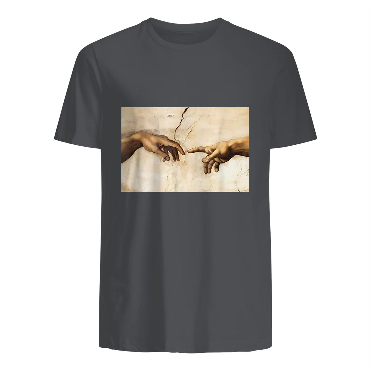 Creation of Adam Michelangelo Die Erschaffung Adams Kunst in Charcoal - back view