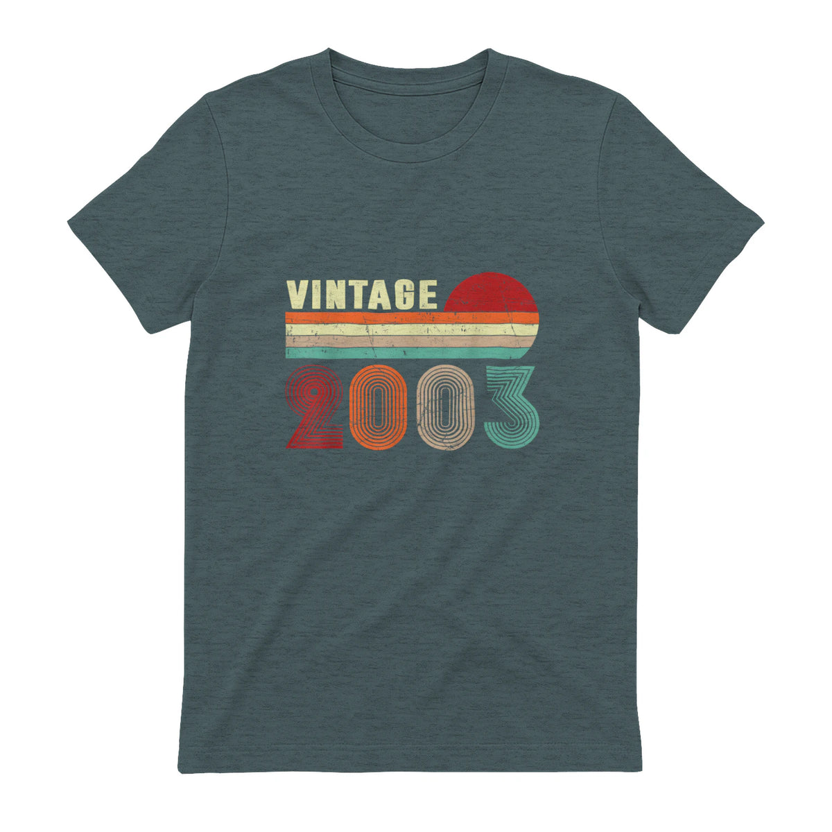Vintage Twenty-Second Birthday T-Shirt in Dark Heather - back view