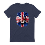 Union Jack UK Flag Lion Face Great Britain Union Jack Flag in Heather Navy - back view