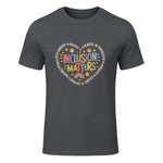 Inclusion Matters Special Education Teacher Autism Awareness in Charcoal - front view