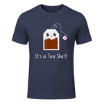 It's a Tea Shirt funny kawaii cute Tea humour Tshirt Tee in Heather Navy - front view