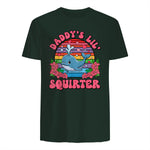 Daddy's Lil Squirter Joke T-Shirt in Forest Green - back view