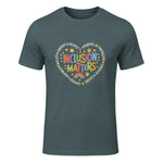 Inclusion Matters Special Education Teacher Autism Awareness in Dark Heather - front view