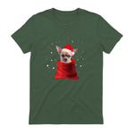 Chihuahua Motif de Noël - Mignon Mignon Xmas Neige Chiwawa in Military Green - back view