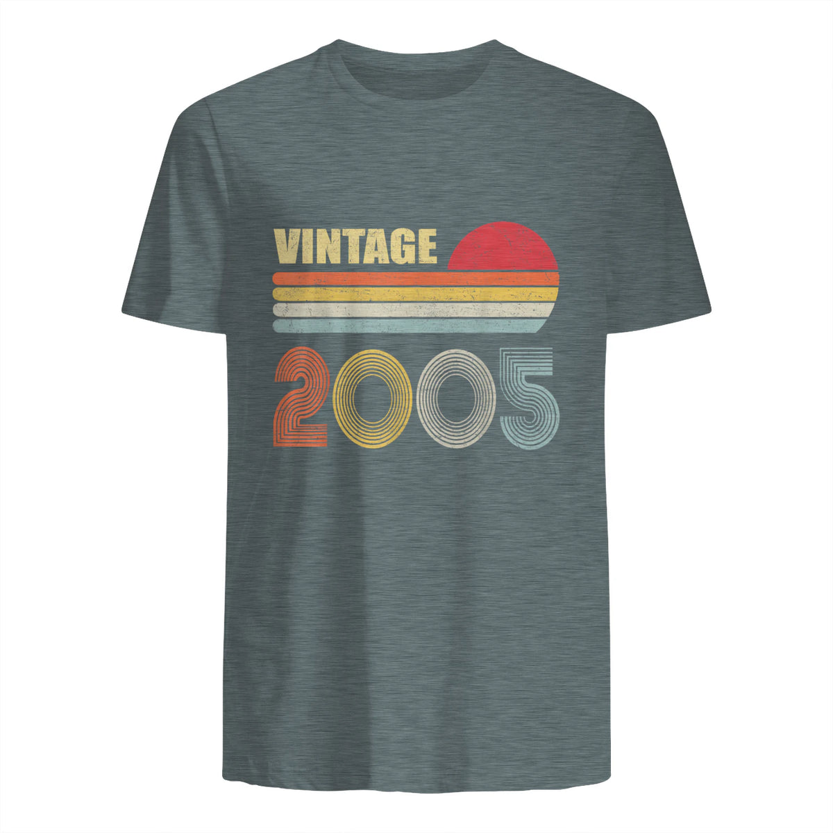Vintage Nineteenth Birthday T-Shirt in Dark Heather - back view