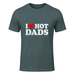 I Love I Heart Hot Dads Shirt in Dark Heather - front view