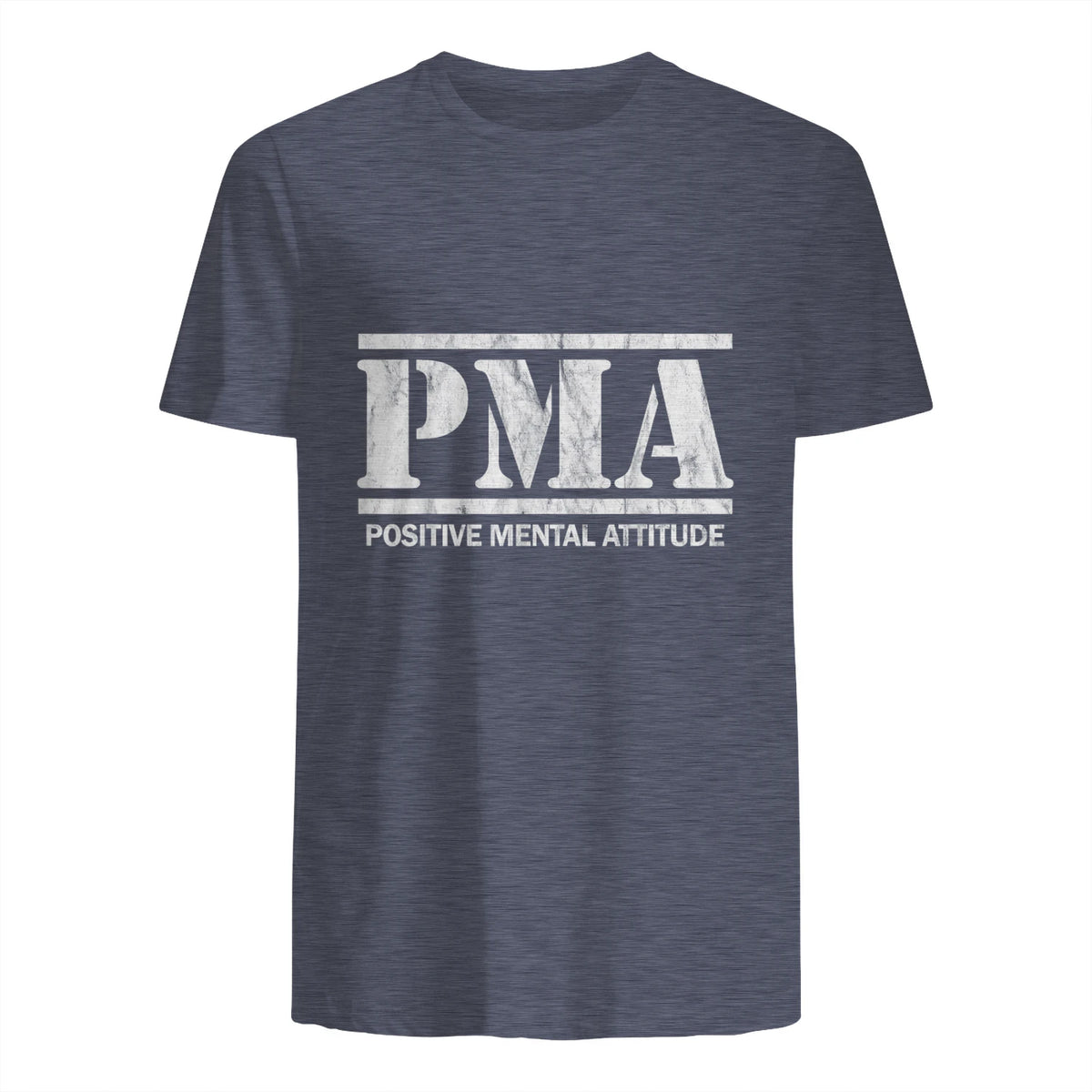 Attitude mentale positive. PMA in Heather Navy - back view