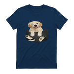 Cadeaux pour les amoureux des chiens Golden in Pocket in Navy - back view