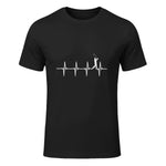 Golf Heartbeat - Golfer & Golf Player T-Shirt in Black - front view