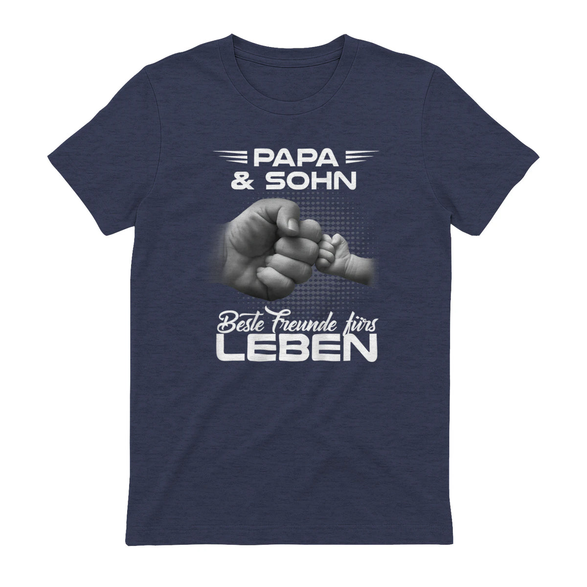 Papa & Sohn Beste Freunde Fürs Leben Vatertag Partnerlook in Heather Navy - back view