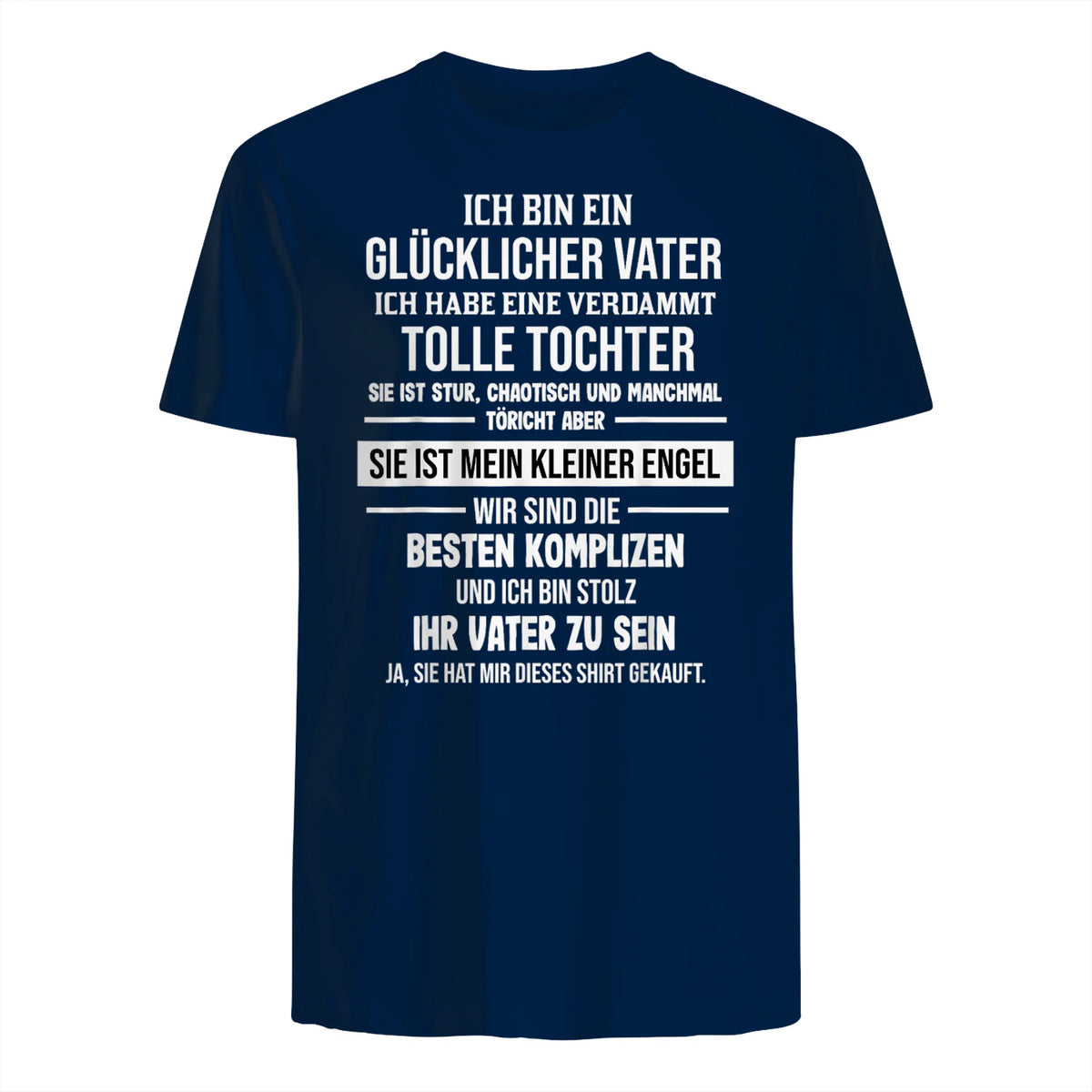 Ich Bin Ein Glücklicher Vater Tochter Vater in Navy - back view
