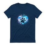 chien patte dans le coeur chien amoureux animal de compagnie in Navy - back view