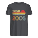Vintage Nineteenth Birthday T-Shirt in Charcoal - back view