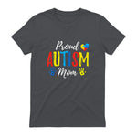 Proud Mom Autism Awareness Family Matching Shirt in Charcoal - back view