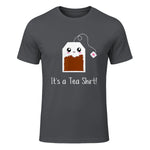 It's a Tea Shirt funny kawaii cute Tea humour Tshirt Tee in Charcoal - front view