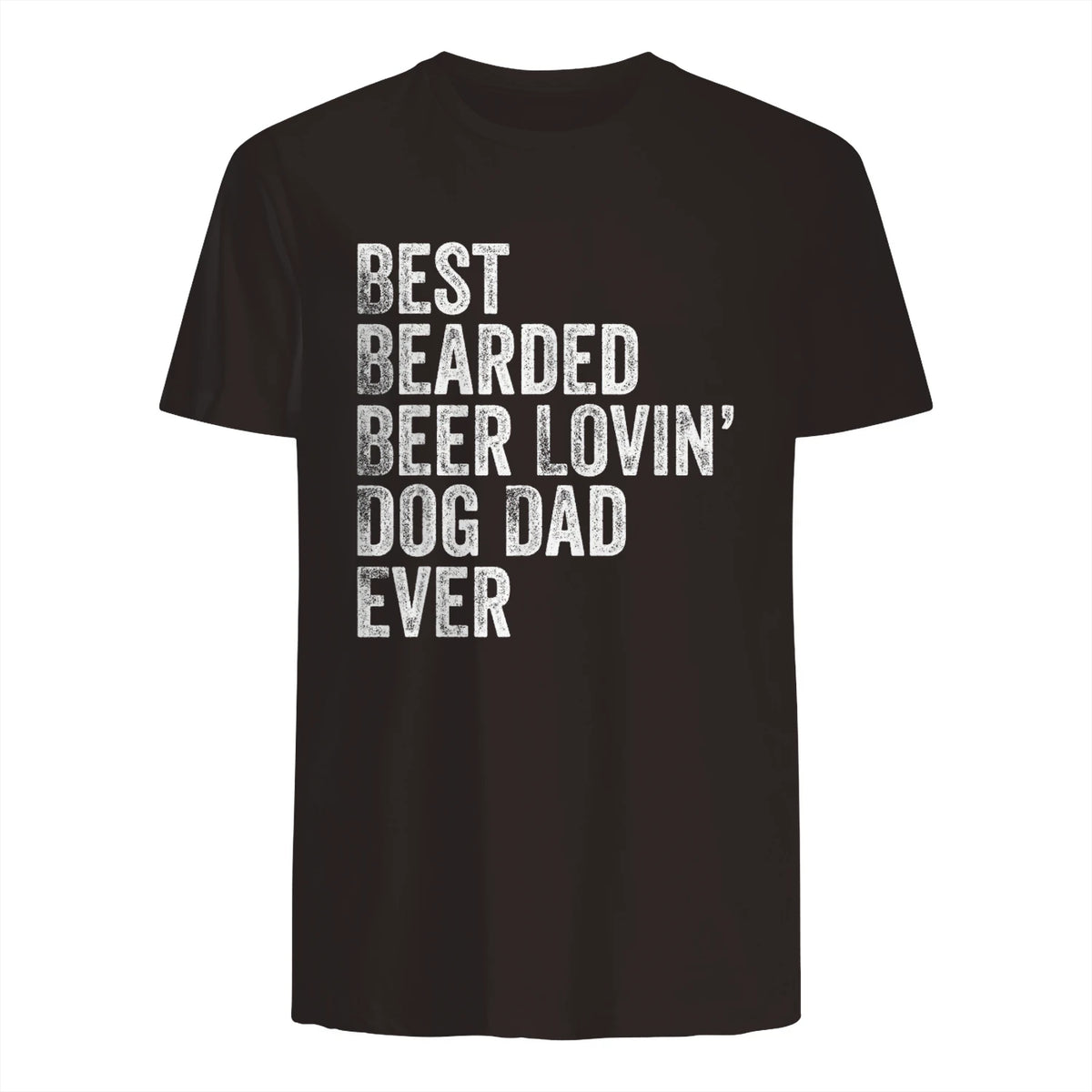 Best Bearded Beer Lovin Dog Dad T-Shirt Pet Lover Owner Gift in Dark Chocolate - back view