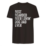 Best Bearded Beer Lovin Dog Dad T-Shirt Pet Lover Owner Gift in Dark Chocolate - back view
