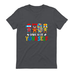 Dare to Be Yourself Autism Awareness Superheroes in Charcoal - back view