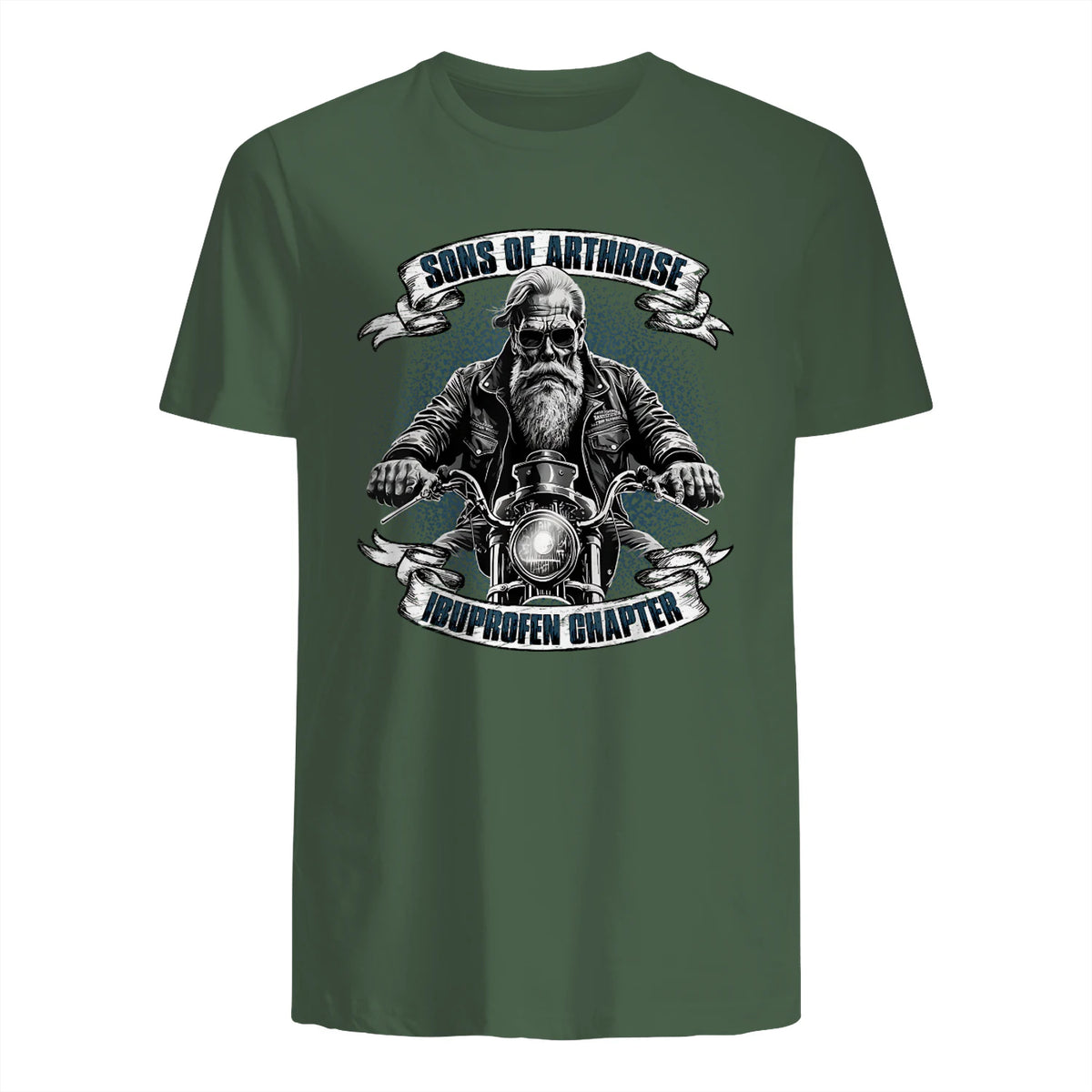 Lustiger Biker Spruch für den alten Mann - Sons of Arthrose - Ibuprofen Chapter Biker Motorradfahrer für ältere in Military Green - back view
