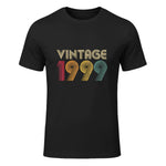 Vintage Twenty-Fourth Birthday Gift T-Shirt in Black - front view