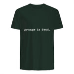 Chemises de soirée rock des années 90 Grunge Is Dead Novelty Saying Funny in Forest Green - back view