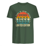 Vintage Sixtieth Birthday Gift T-Shirt in Military Green - back view