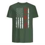 Best dad ever US american flag gift for father's day Short Sleeve in Military Green - back view