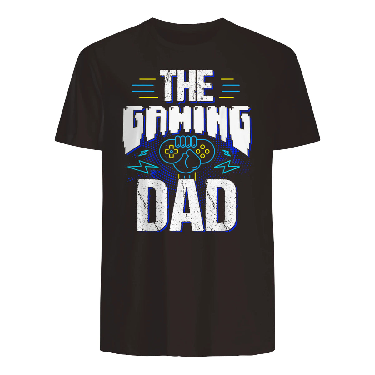 Gamer Zocker Games Pc - Best Gaming Dad Ever T-Shirt in Dark Chocolate - back view