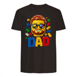 Dad Master Builder T-Shirt in Dark Chocolate - back view
