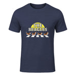 Drôle Les Beagles Beagle Dog Sitter Doggy Puppy Crosswalk in Heather Navy - front view