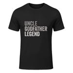 Funny Uncle Godparent Hero Message Uncle Godfather Legend For A Favorite Uncle Family Baptism T-Shirt - Black, Sm in Black - front view