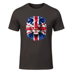 Union Jack UK Flag Lion Face Great Britain Union Jack Flag in Dark Chocolate - front view