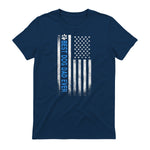 Best Dog Dad Ever American Flag T-Shirt Gift for Best Father in Navy - back view