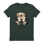 Cadeaux pour les amoureux des chiens Golden in Pocket in Forest Green - back view
