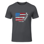 American Fourth of July Anniversary T-Shirt in Charcoal - front view