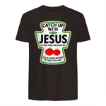 Catch Up with Jesus T-Shirt in Dark Chocolate - back view