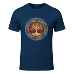 Baum des Lebens Wikinger keltischer Lebensbaum nordisch Halbarm in Navy - front view