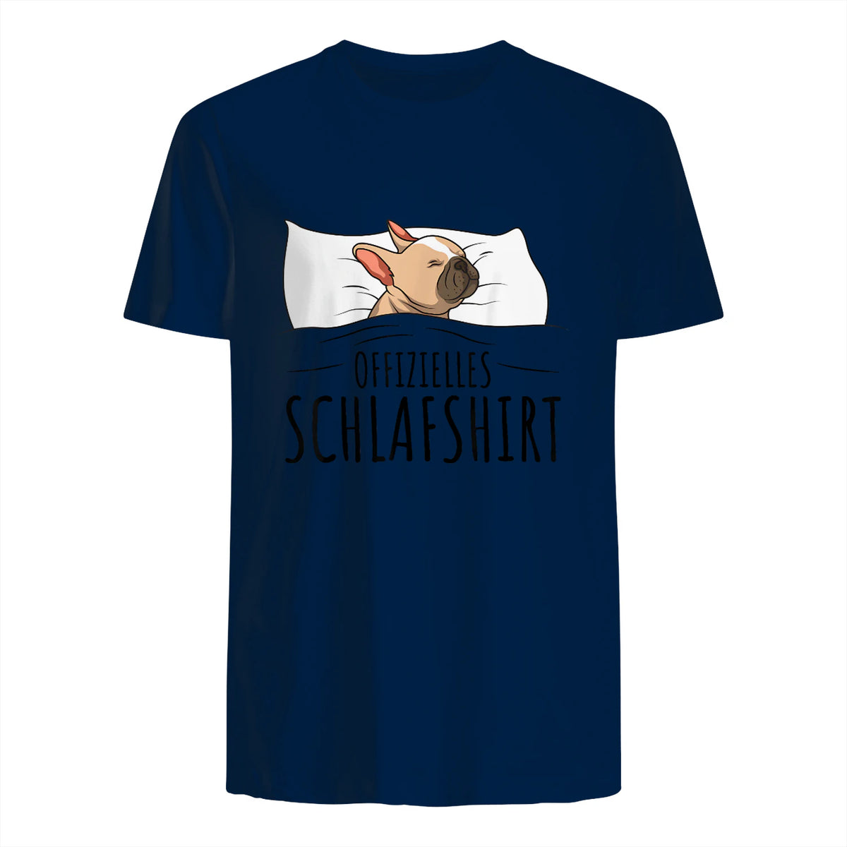Süße Französische Bulldoggen Geschenke Offizielles Schlafshirt Schlafanzug Französische Bulldogge , Weiß, S, Kurz in Navy - back view