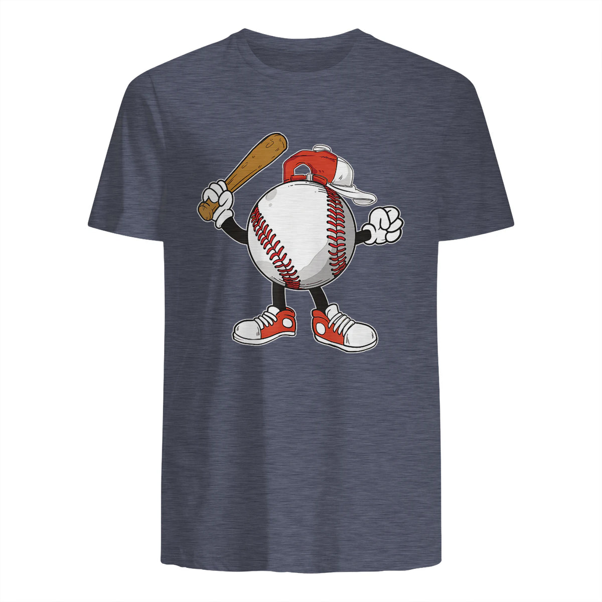 Baseball Boy T-Shirt in Heather Navy - back view